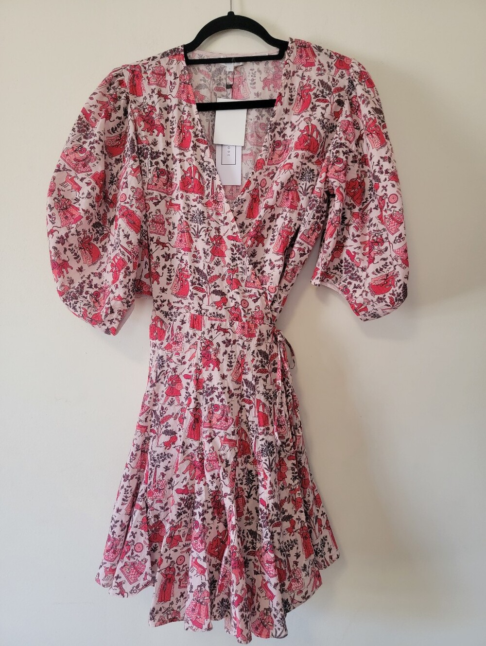 RHODE Claudine  Romance Pink Printed Mini Dress - Picture 2 of 4